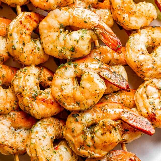 Grilled Garlic Butter Shrimp Skewers Recipe